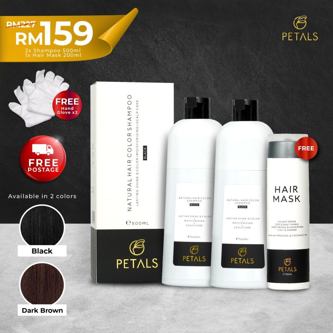 Combo Petals Hair Color Shampoo - 2 bottles