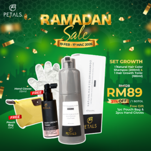 (RAMADAN SALE) Set Growth – 1 bottle Hair Color Shampoo + 1 Hair Growth Tonic 100ml
