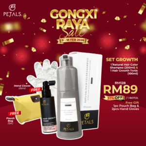 (GONGXI RAYA SALE) Set Growth – 1 bottle Hair Color Shampoo + 1 Hair Growth Tonic 100ml